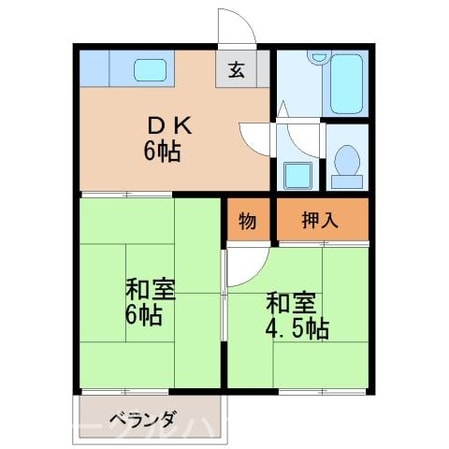 グリーンハイツ堤Aの物件間取画像